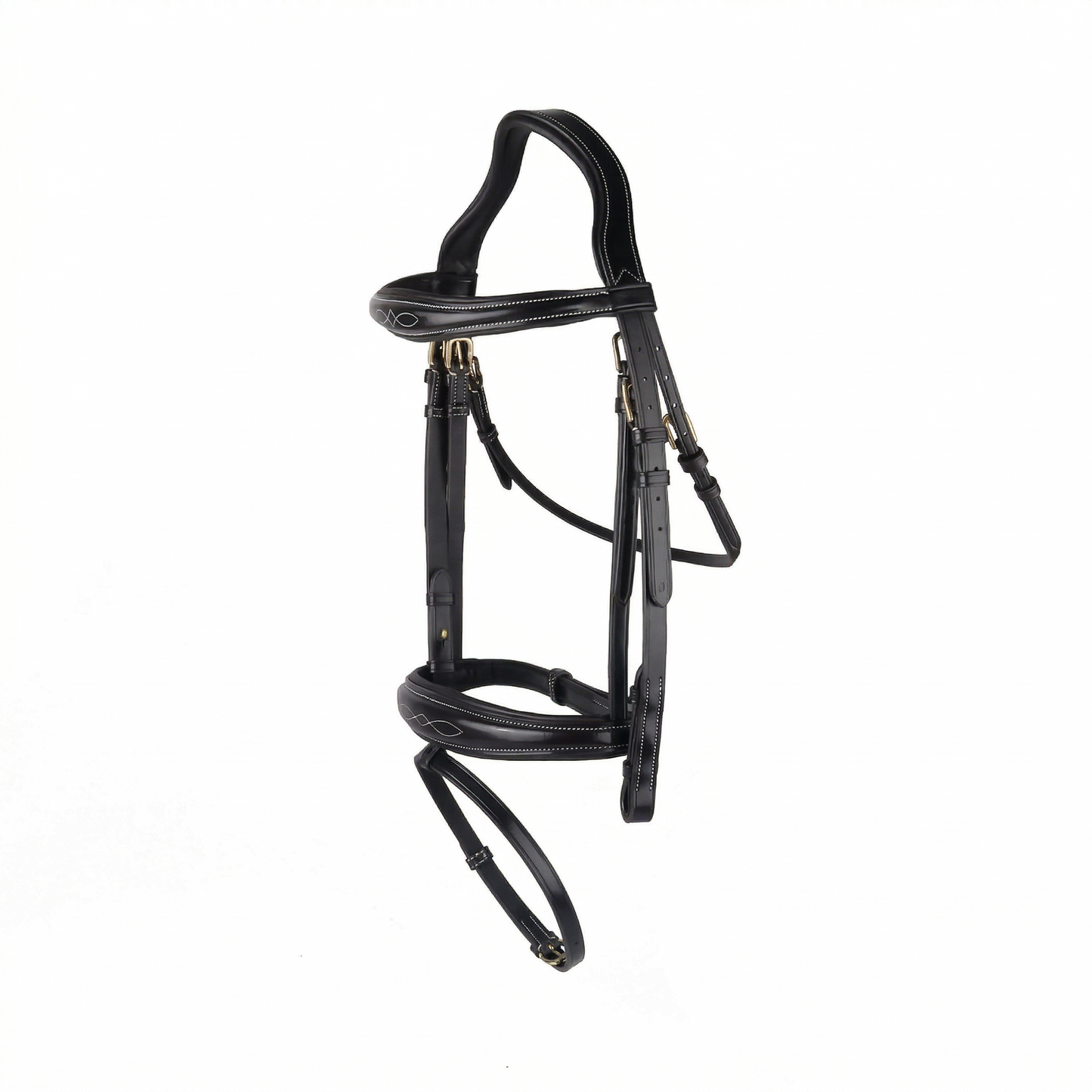 Van-Jan Anatomical Fancy-Stitched Jump Bridle with Flash Noseband