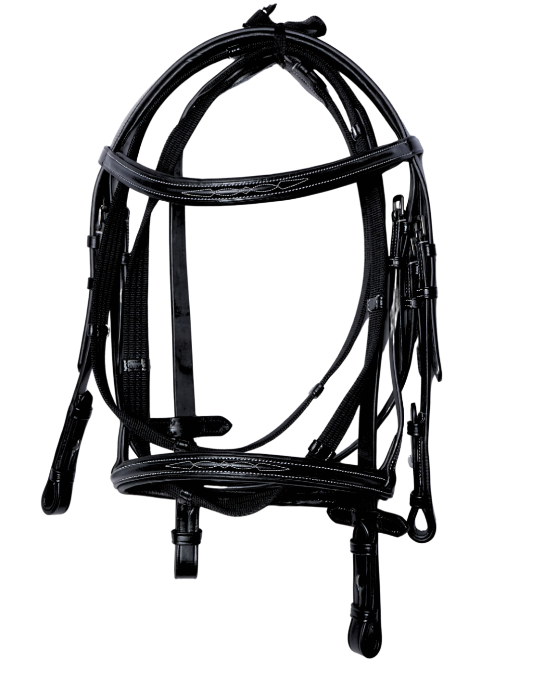 Van-Jan Anatomical Snaffle Jumping Bridle with Rubber Reins