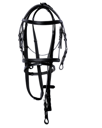 Van-Jan Classic Leather Snaffle Bridle with Crank Flash Noseband and Reins