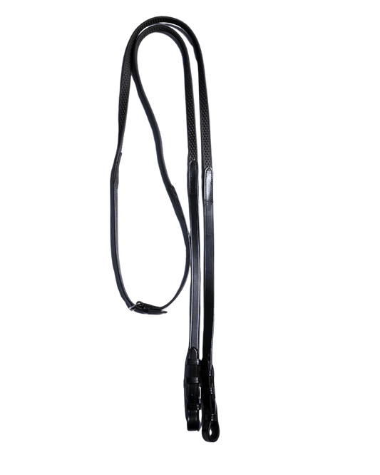 Van-Jan Premium Rubber-Grip Training Reins with Leather Ends