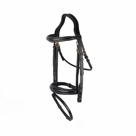 Van-Jan Anatomical Fancy-Stitched Jump Bridle with Flash Noseband